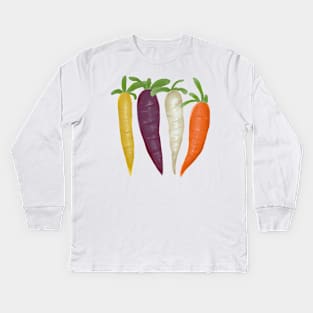 Rainbow Carrots Kids Long Sleeve T-Shirt